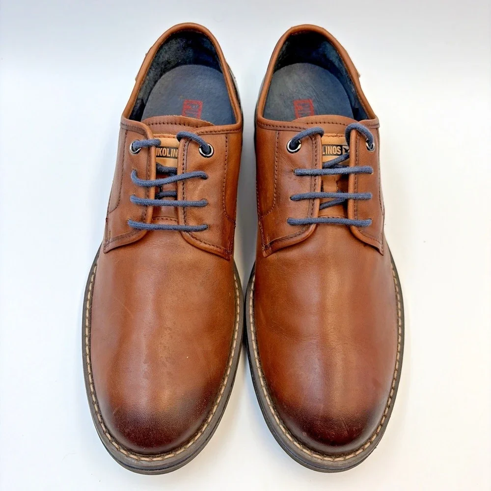 Pikolinos York Oxfords Men's Lace Up Brown Leather Shoes EU 42 US 8.5 Portugal